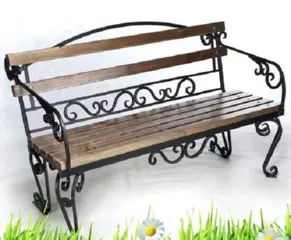 Фото для Парковая скамейка с элементами художественной ковки